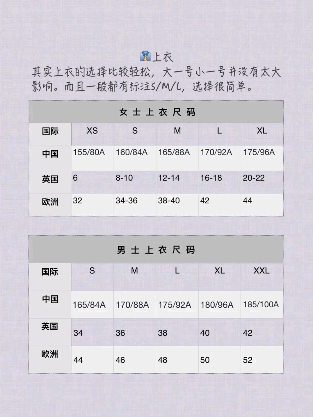 国产尺码与欧洲尺码表对照表对比分析-第2张图片