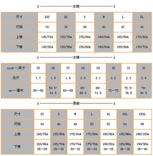 国产尺码和欧洲尺码对照表国产尺码与欧洲尺码对照解析-第1张图片