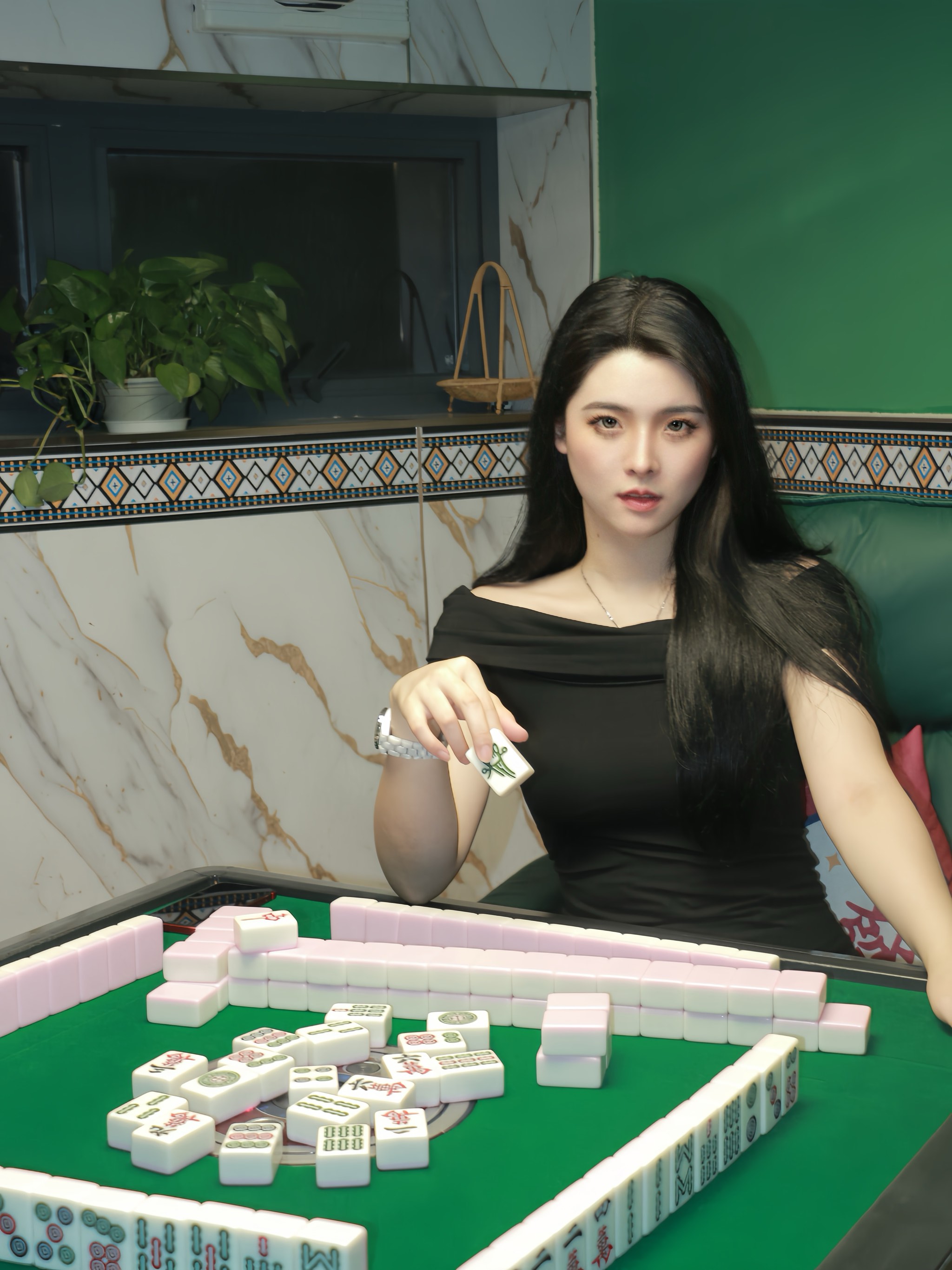 打扑克的剧烈运动真人美女扑克牌桌上的激烈运动真人秀-第2张图片